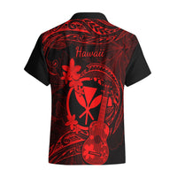 Hawaii Hawaiian Shirt Ukulele Mix Polynesian Plumeria Red Version LT14 - Polynesian Pride