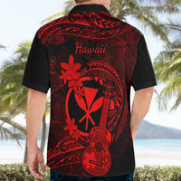 Hawaii Hawaiian Shirt Ukulele Mix Polynesian Plumeria Red Version LT14 - Polynesian Pride