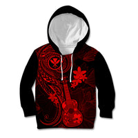 Hawaii Kid Hoodie Ukulele Mix Polynesian Plumeria Red Version LT14 Red - Polynesian Pride