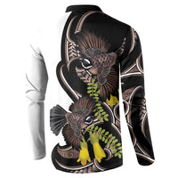 New Zealand Valentines Day Button Sweatshirt Piwakawaka Lovers Maori Koru Tattoo - Polynesian Pride