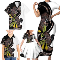 New Zealand Valentines Day Family Matching Short Sleeve Bodycon Dress and Hawaiian Shirt Piwakawaka Lovers Maori Koru Tattoo LT14 - Polynesian Pride