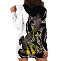New Zealand Valentines Day Hoodie Dress Piwakawaka Lovers Maori Koru Tattoo LT14 - Polynesian Pride
