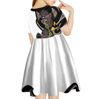 New Zealand Valentines Day Kid Short Sleeve Dress Piwakawaka Lovers Maori Koru Tattoo LT14 - Polynesian Pride