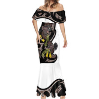 New Zealand Valentines Day Mermaid Dress Piwakawaka Lovers Maori Koru Tattoo LT14 - Polynesian Pride