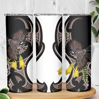 New Zealand Valentines Day Skinny Tumbler Piwakawaka Lovers Maori Koru Tattoo LT14 - Polynesian Pride