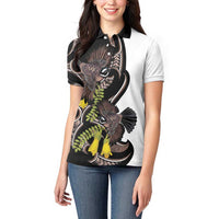 New Zealand Valentines Day Women Polo Shirt Piwakawaka Lovers Maori Koru Tattoo LT14 - Polynesian Pride