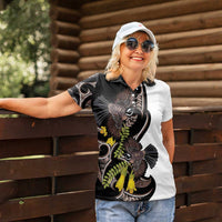 New Zealand Valentines Day Women Polo Shirt Piwakawaka Lovers Maori Koru Tattoo LT14 - Polynesian Pride