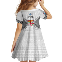 Fiji Rugby Kid Short Sleeve Dress 2023 Go Champions World Cup Fijian Tapa Pattern LT14 - Polynesian Pride