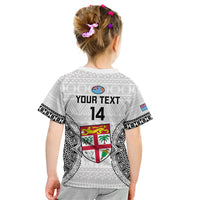 Custom Fiji Rugby Kid T Shirt 2023 Go Champions World Cup Fijian Tapa Pattern LT14 - Polynesian Pride