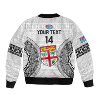 Custom Fiji Rugby Sleeve Zip Bomber Jacket 2023 Go Champions World Cup Fijian Tapa Pattern LT14 - Polynesian Pride