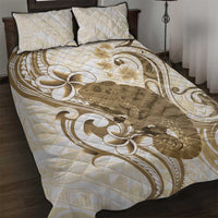 Brown And White Hawaii Chameleon Quilt Bed Set Plumeria Polynesian Tribal Art LT14 Brown - Polynesian Pride