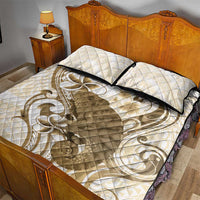 Brown And White Hawaii Chameleon Quilt Bed Set Plumeria Polynesian Tribal Art LT14 - Polynesian Pride