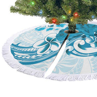 Cyan And White Hawaii Chameleon Tree Skirt Plumeria Polynesian Tribal Art LT14 - Polynesian Pride