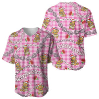 Pink Palaka Hawaii Mele Kalikimaka Baseball Jersey Ohia Lehua Shell Leis Funny Gingerbread Santa - Polynesian Pride