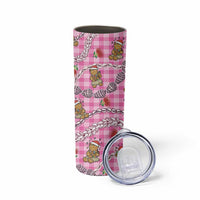 Pink Palaka Hawaii Mele Kalikimaka Skinny Tumbler Ohia Lehua Shell Leis Funny Gingerbread Santa LT14 - Polynesian Pride