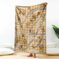 Gold Palaka Hawaii Mele Kalikimaka Blanket Ohia Lehua Shell Leis Funny Gingerbread Santa - Polynesian Pride