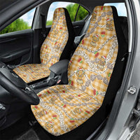 Gold Palaka Hawaii Mele Kalikimaka Car Seat Cover Ohia Lehua Shell Leis Funny Gingerbread Santa - Polynesian Pride