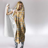 Gold Palaka Hawaii Mele Kalikimaka Hooded Blanket Ohia Lehua Shell Leis Funny Gingerbread Santa - Polynesian Pride