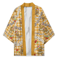 Gold Palaka Hawaii Mele Kalikimaka Kimono Ohia Lehua Shell Leis Funny Gingerbread Santa - Polynesian Pride