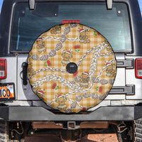 Gold Palaka Hawaii Mele Kalikimaka Spare Tire Cover Ohia Lehua Shell Leis Funny Gingerbread Santa - Polynesian Pride