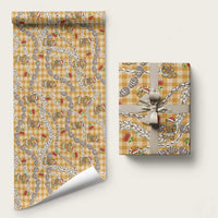 Gold Palaka Hawaii Mele Kalikimaka Wrapping Paper Ohia Lehua Shell Leis Funny Gingerbread Santa - Polynesian Pride