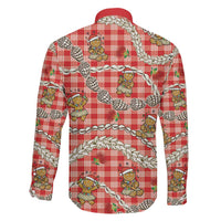 Red Palaka Hawaii Mele Kalikimaka Family Matching Puletasi and Hawaiian Shirt Ohia Lehua Shell Leis Funny Gingerbread Santa LT14 - Polynesian Pride