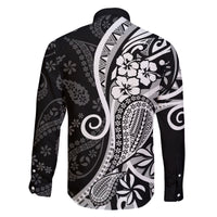 Black Polynesia Paisley Family Matching Summer Maxi Dress and Hawaiian Shirt Polynesian With Tropical Flowers LT14 - Polynesian Pride