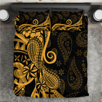 Gold Polynesia Paisley Bedding Set Polynesian With Tropical Flowers LT14 Gold - Polynesian Pride