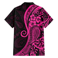 Pink Polynesia Paisley Hawaiian Shirt Polynesian With Tropical Flowers LT14 - Polynesian Pride