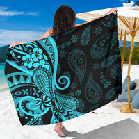 Polynesia Paisley Sarong Polynesian With Tropical Flowers - Turquoise LT14 One Size 44 x 66 inches Turquoise - Polynesian Pride