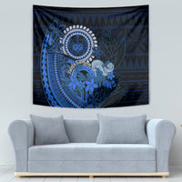 Talofa Samoa Tapestry Samoan Kava Bowl Siapo Pattern - Blue LT14 - Polynesian Pride