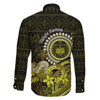 Lime Green Talofa Samoa Family Matching Off Shoulder Short Dress and Hawaiian Shirt Samoan Kava Bowl Siapo Pattern LT14 - Polynesian Pride
