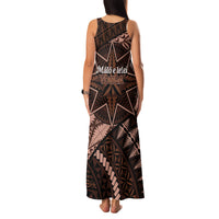 Malo e lelei Tonga Family Matching Tank Maxi Dress and Hawaiian Shirt Tongan Ngatu Pattern Vintage Vibes LT14 - Polynesian Pride