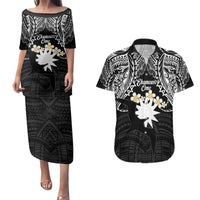 Ekamowir Omo Nauru Couples Matching Puletasi and Hawaiian Shirt Naoero Twelve-pointed Star Polynesian Tattoo