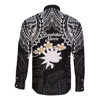 Ekamowir Omo Nauru Long Sleeve Button Shirt Naoero Twelve-pointed Star Polynesian Tattoo LT14 - Polynesian Pride
