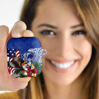 United States and Northern Mariana Islands AirPods Case USA Flag Eagle CNMI Latte Stone Tropical Flowers