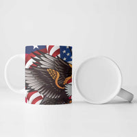 United States and Northern Mariana Islands Ceramic Mug USA Flag Eagle CNMI Latte Stone Tropical Flowers