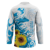 New Zealand Autism Awareness Month Hockey Jersey Takiwatanga Maori Lizard With Sunflower LT14 - Polynesian Pride