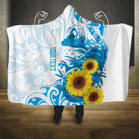 New Zealand Autism Awareness Month Hooded Blanket Takiwatanga Maori Lizard With Sunflower LT14 - Polynesian Pride
