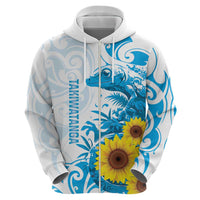 New Zealand Autism Awareness Month Hoodie Takiwatanga Maori Lizard With Sunflower LT14 - Polynesian Pride