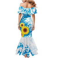 New Zealand Autism Awareness Month Mermaid Dress Takiwatanga Maori Lizard With Sunflower LT14 - Polynesian Pride
