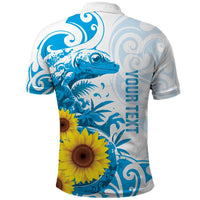 New Zealand Autism Awareness Month Polo Shirt Takiwatanga Maori Lizard With Sunflower