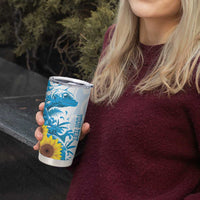 New Zealand Autism Awareness Month Tumbler Cup Takiwatanga Maori Lizard With Sunflower LT14 - Polynesian Pride