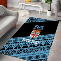 Fiji Rugby 2025 Custom Area Rug Fijian Tapa Toso Viti Toso - Black LT14 - Polynesian Pride