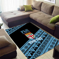 Fiji Rugby 2025 Custom Area Rug Fijian Tapa Toso Viti Toso - Black LT14 - Polynesian Pride
