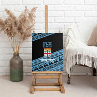 Fiji Rugby 2025 Custom Canvas Wall Art Fijian Tapa Toso Viti Toso - Black LT14 - Polynesian Pride
