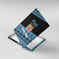 Fiji Rugby 2025 Custom Canvas Wall Art Fijian Tapa Toso Viti Toso - Black LT14 With Frame Black - Polynesian Pride