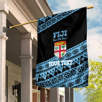 Fiji Rugby 2025 Custom Garden Flag Fijian Tapa Toso Viti Toso - Black LT14 House Flag Black - Polynesian Pride
