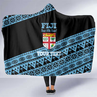 Fiji Rugby 2025 Custom Hooded Blanket Fijian Tapa Toso Viti Toso - Black LT14 One Size Black - Polynesian Pride