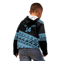Fiji Rugby 2025 Custom Kid Hoodie Fijian Tapa Toso Viti Toso - Black LT14 - Polynesian Pride